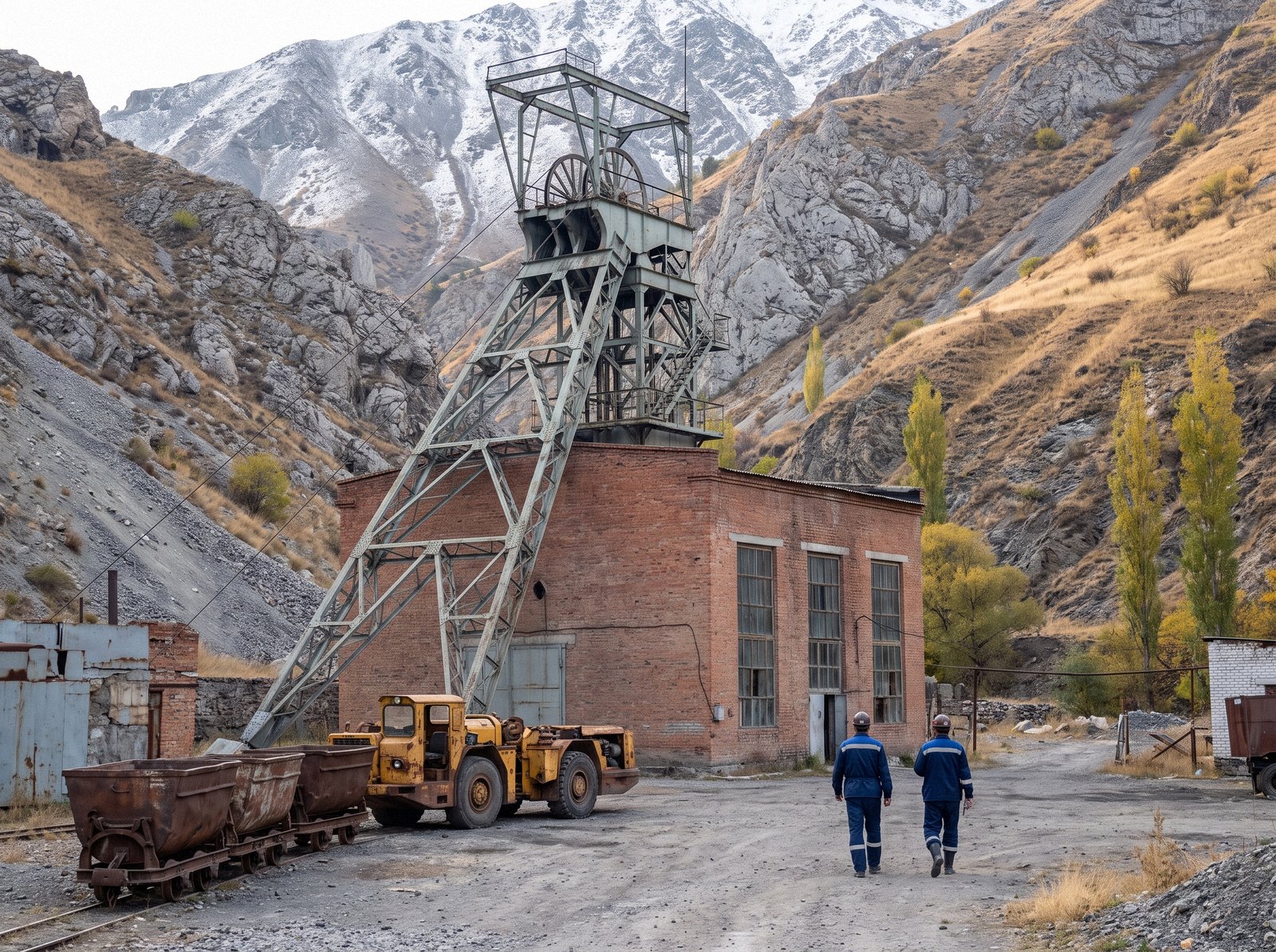 Headframe of Shaft No. 1 at the Sary-Bulak mine
